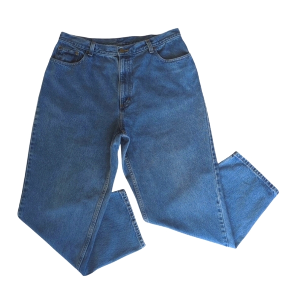 L.L. Bean High Rise Buzz Off Insect Repellent Mom Jeans 18r Blue Pockets
